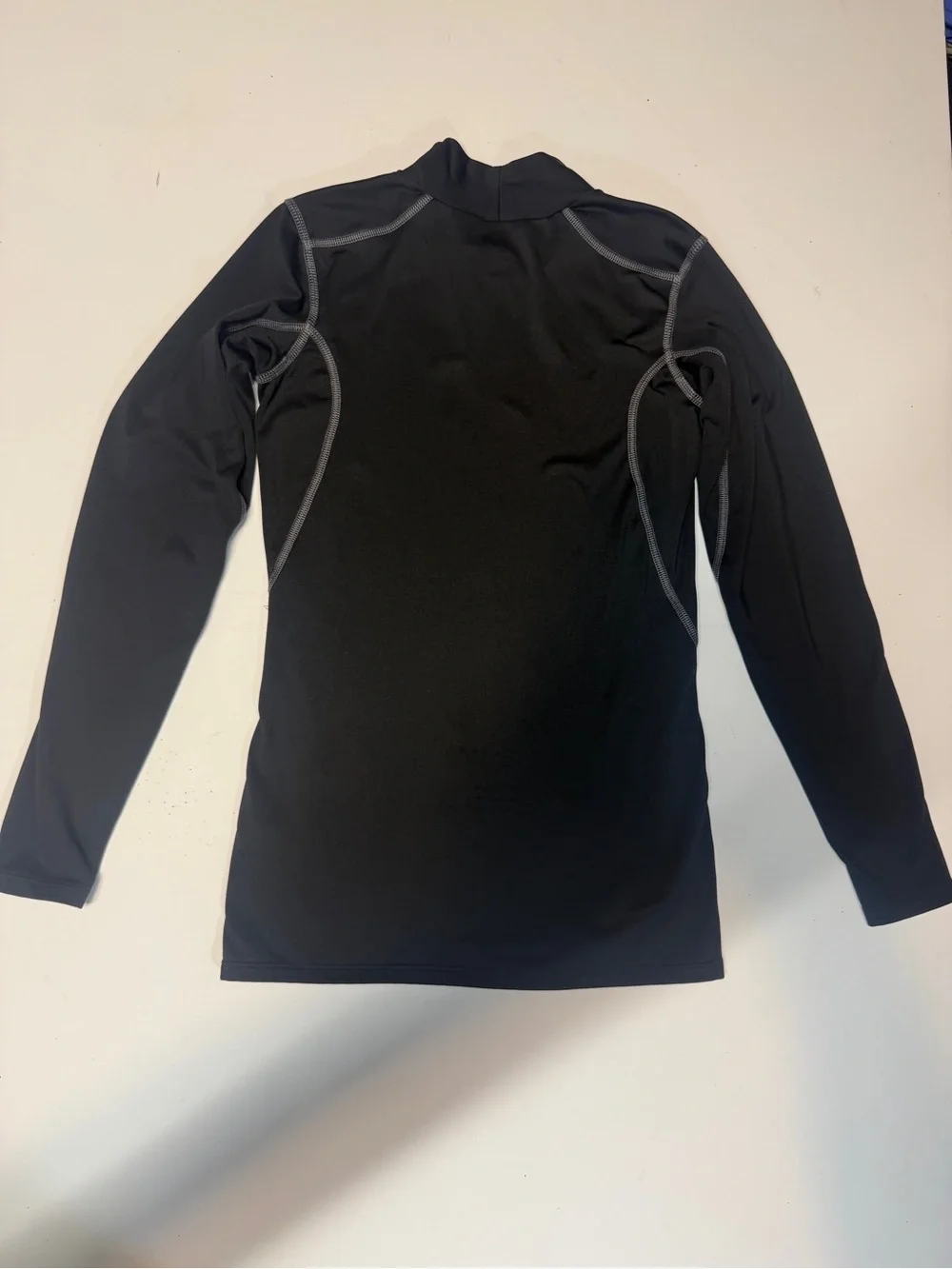 Nike Black Long Sleeve Performance Top with Gray Stitching